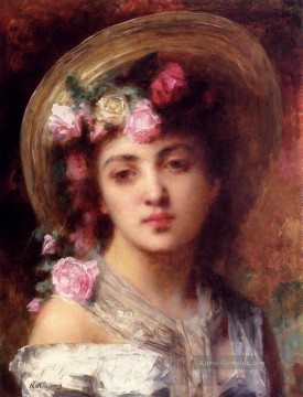  Blume Malerei - der Blumen Mädchen Mädchen Porträt Alexei Harlamov